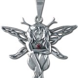 Pandantiv amuleta din argint cu cristal rosu pentru inspiratie si motivatie Magia Zanelor - Zana Pad
